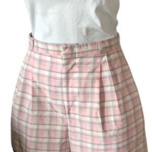 Plaid pleated vintage  1970’s shorts palmettos small waist 24